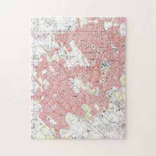 Quebra-cabeça Lafayette Louisiana Mapa (1983)