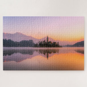 Quebra-cabeça Lago Bled Sunrise Eslovênia