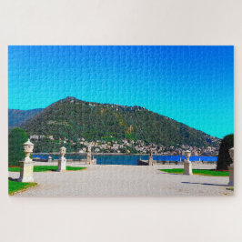 Quebra-cabeça Lago Como Itália - Montanhas Paisagem