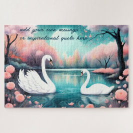 Quebra-cabeça Lago de Amor de Cisne Personalizado