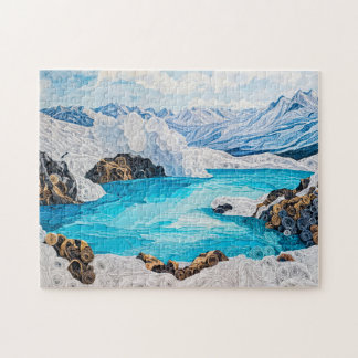 Quebra-cabeça Lago de Montanha Glacial em Estilo Quilling