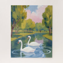 Lago do Cisne Boston Common Massachusetts Aquarela