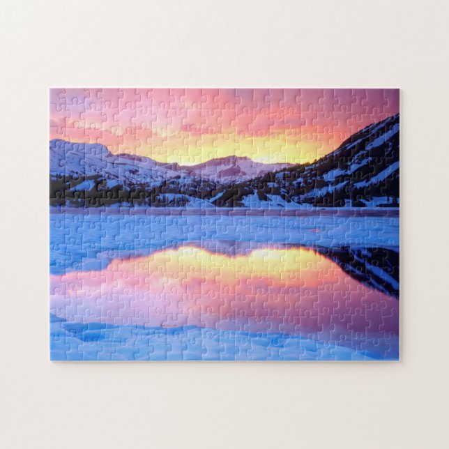 Quebra-cabeça Lago Ellery ao Pôr do Sol (Horizontal)