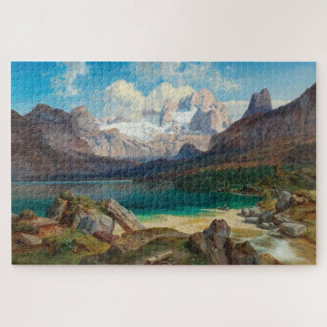 Quebra-cabeça Lago Gosau Com Vista Do Dachstein Massif (Horizontal)