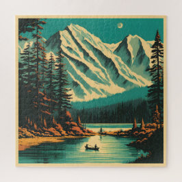 Quebra-cabeça Lago Louise Banff Parque Nacional Viagem Retro