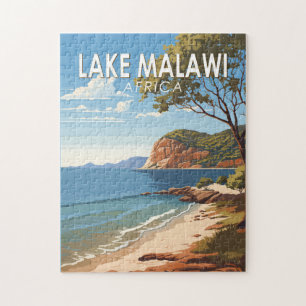 Quebra-cabeça Lago Malawi Africa Viagem Art Vintage