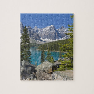 Quebra-cabeça Lago Moraine, Canadian Rockies, Alberta, Canadá