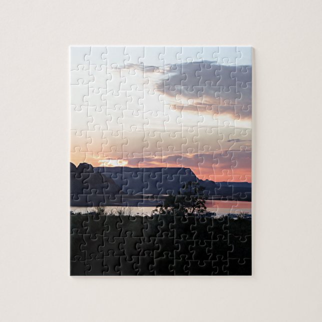 Quebra-cabeça Lago Powell no pôr do sol, Arizona, EUA (Vertical)
