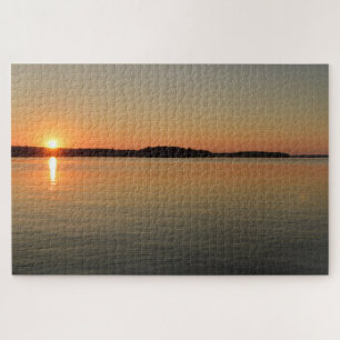 Quebra-cabeça Lago Sunset Water Reflete Natureza Fotografia