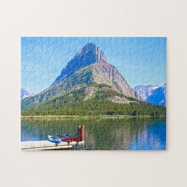Quebra-cabeça Lago Swift Current Montana. (Horizontal)