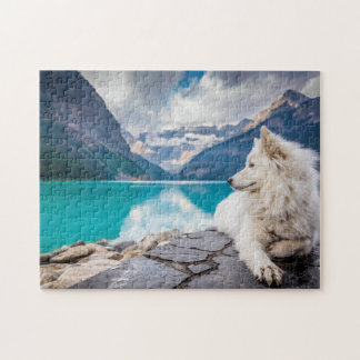 Quebra-cabeça Lago White Siberian Husky Canada