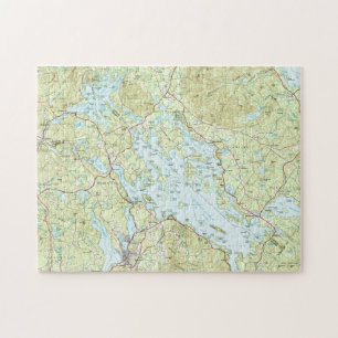 Quebra-cabeça Lago Winnipesaukee Mapa (1986)
