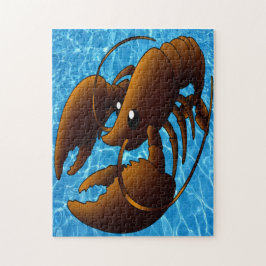 Quebra-cabeça Lagosta Laranja De Cartoon