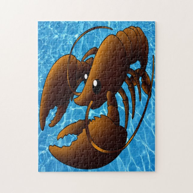 Quebra-cabeça Lagosta Laranja De Cartoon (Vertical)