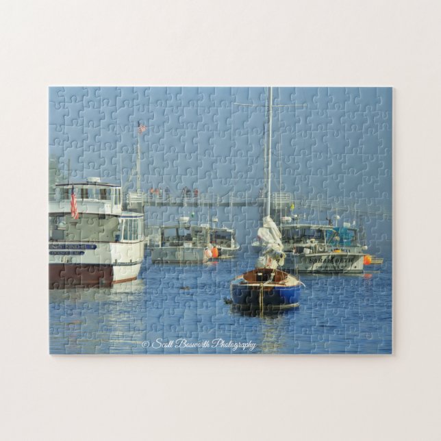 Quebra-cabeça Lagostas DrawBridge Perkins Cove Jigsaw Quebra-cab (Horizontal)