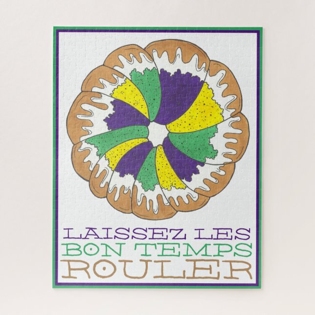 Quebra-cabeça Laissez Les Bon Temps Rouler Mardi Gras King Cake (Vertical)
