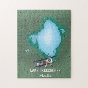 Quebra-cabeça Lake Okeechobee Florida map.