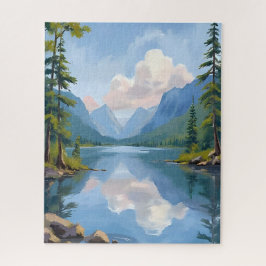 Quebra-cabeça Lake Tahoe | Oil Painting Landscape