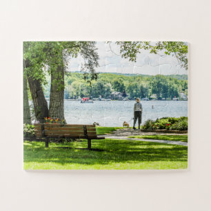 Quebra-cabeça Lakeville NY Conesus Lake Oversize