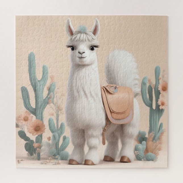 Quebra-cabeça Lama com sela no deserto (Vertical)
