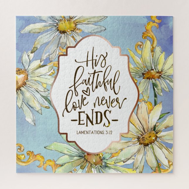 Quebra-cabeça Lamentações 3:22 Seu Amor Fiel Nunca Termina (Vertical)