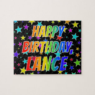 Quebra-cabeça "LANCE" Primeiro Nome, Diversão "FELIZ ANIVERSÁR