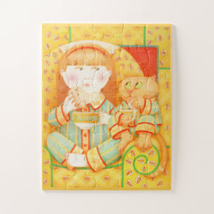Quebra-cabeça LANCHE ANTES DE DORMIR 28x35cm Grande Quebra-Cabeç
