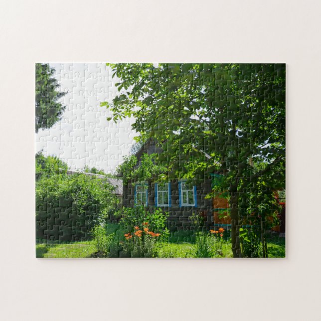 Quebra-cabeça Landscape Rural Village House (Horizontal)