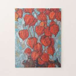 Quebra-cabeça Lanternas Chinesas, Pintura Floral de Physalis Aut