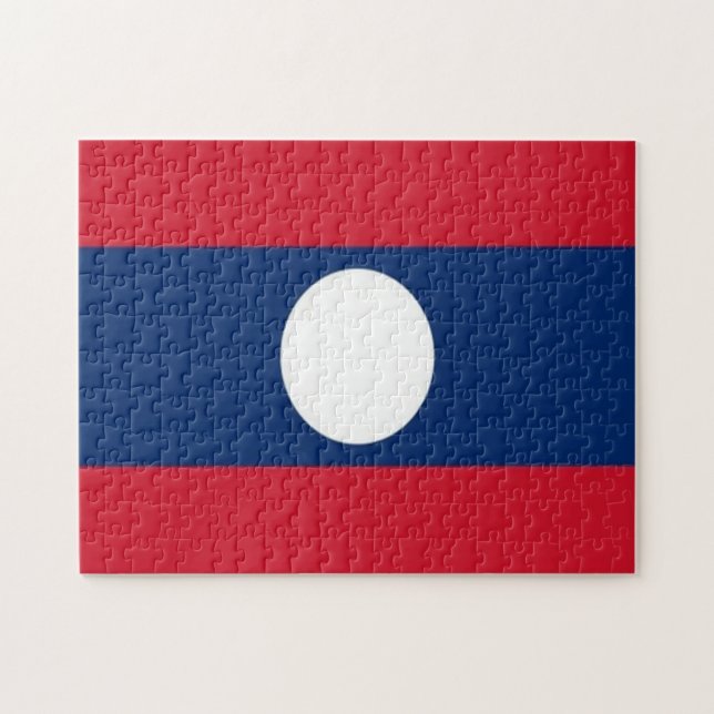 Quebra-cabeça Laos - Bandeira - (Horizontal)