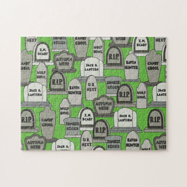 Quebra-cabeça Lápides do Dia das Bruxas engraçado (Horizontal)