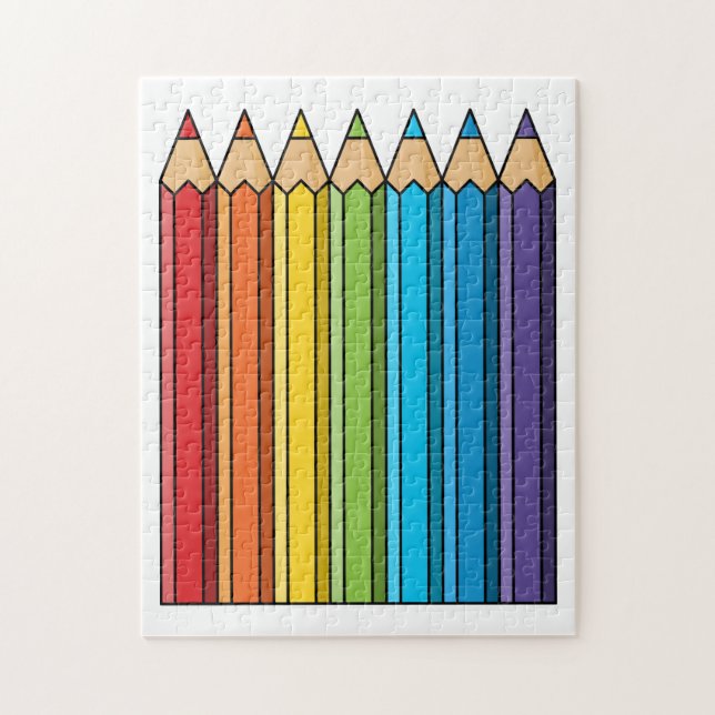 Quebra-cabeça Lápis de Coloração do Arco-Íris (Vertical)