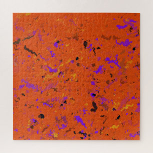 Quebra-cabeça Laranja, Amarelo, Roxo e Abstrato preto