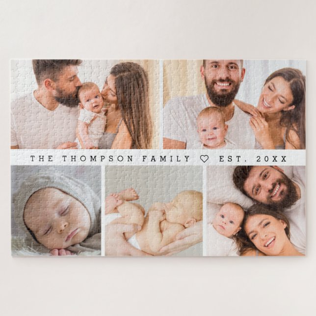 Quebra-cabeça Large 5 Photos Gallery Family Collage Custom (Horizontal)