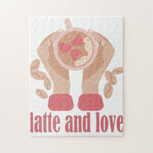 Quebra-cabeça Latite e xícara de amor, mãos e café