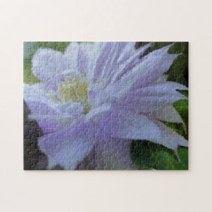 Quebra-cabeça Lavanda Clematis Flower Art Photo Painting 
