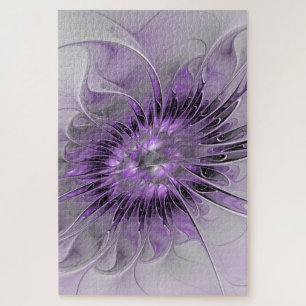 Quebra-cabeça Lavanda Flor Sonho Moderno Abstrato de Arte Fracta