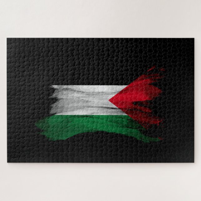 Quebra-cabeça Lave de pincel da Palestina, bandeira nacional (Horizontal)
