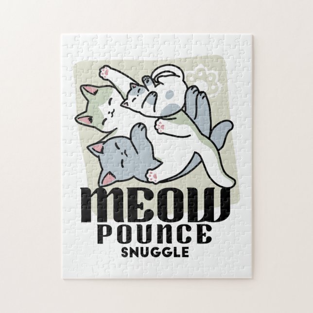 Quebra-cabeça Lazer - Design de Gatos Preguiçosos (Vertical)