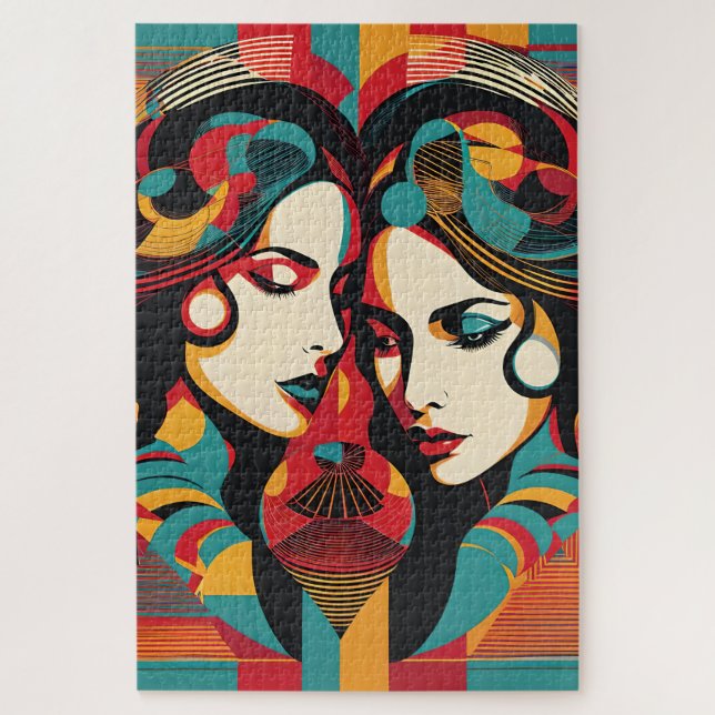 Quebra-cabeça Le lien, portraits graphiques en pop art (Vertical)