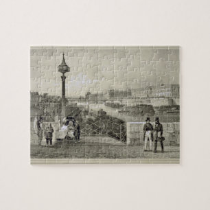 Quebra-cabeça Le Louvre, gravado por Auguste Bry (gravura)