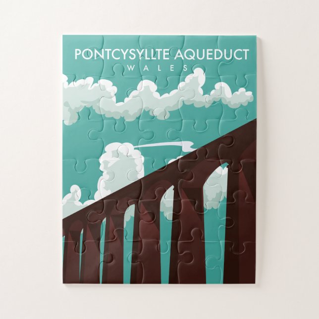 Quebra-cabeça Leaderfoot Viaduct Scotland poster de viagens Jigs (Vertical)