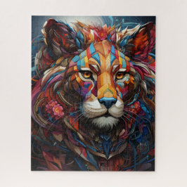 Quebra-cabeça Leão Colorido de 16" x 20", 520 peças, Quebra-cabe