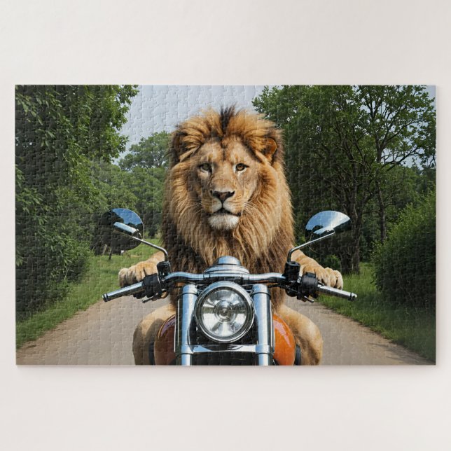 Quebra-cabeça Leão de Moto (Horizontal)