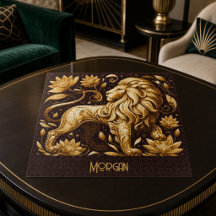 Leão Dourado Majestoso Personalizado