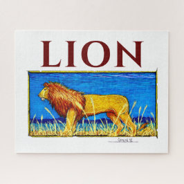 Quebra-cabeça Leão na Grama Alta