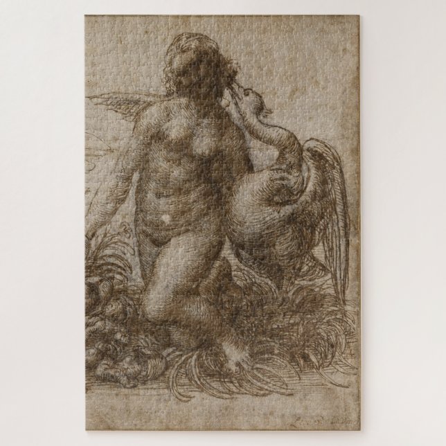 Quebra-cabeça Leda e o Cisne - Leonardo da Vinci (Chatsworth) (Vertical)
