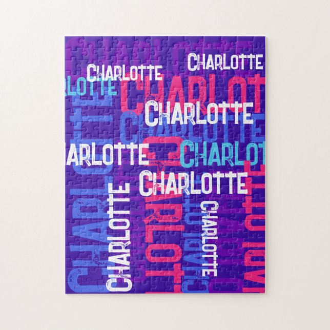 Quebra-cabeça Legal o padrão de repetição do seu nome (Vertical)