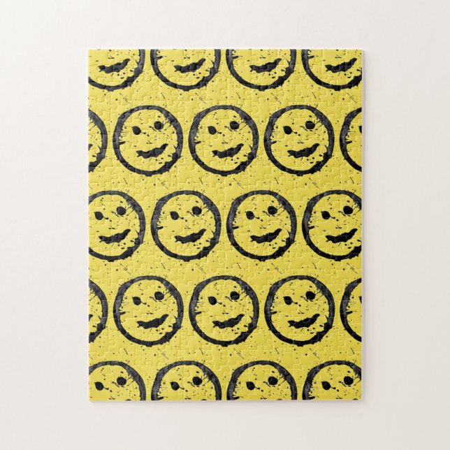 Quebra-cabeça Legal Sleep Happy Smiling padrão facial amarelo (Vertical)