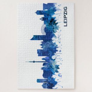 Quebra-cabeça Leipzig - Alemanha - Skyline Blue